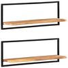 vidaXL &Eacute;tag&egrave;res murales 2 pcs 100x24x35 cm Bois d'acacia et acier