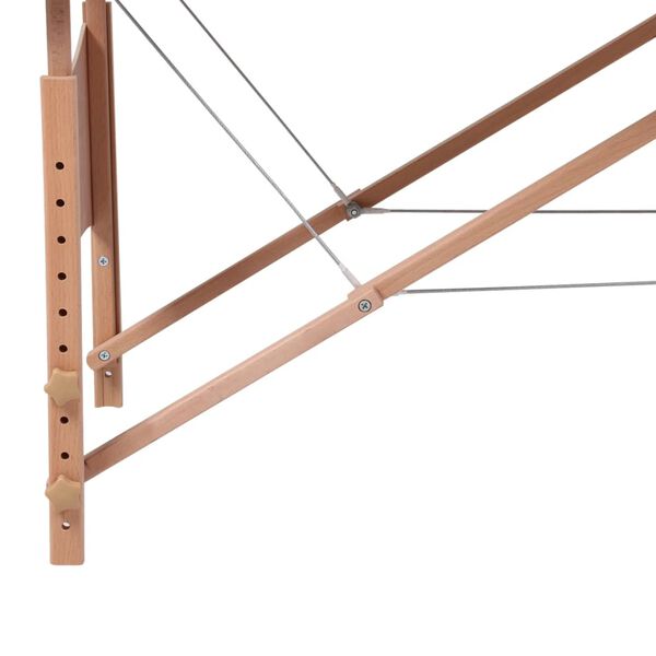 vidaXL Table de massage pliable Bleu 2 zones avec cadre en bois