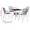 vidaXL Ensemble à manger de jardin 5 pcs blanc aluminium coulé