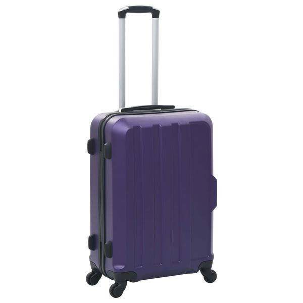 vidaXL Valise rigide 3 pcs Violet ABS