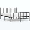 vidaXL Cadre de lit m&eacute;tal sans matelas avec pied de lit noir 135x190cm