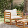 vidaXL Chaise de jardin avec coussins cr&egrave;me Bois d'acacia massif