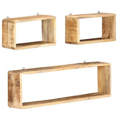 vidaXL Ensemble d'étagère cube 3 pcs bois solide de manguier