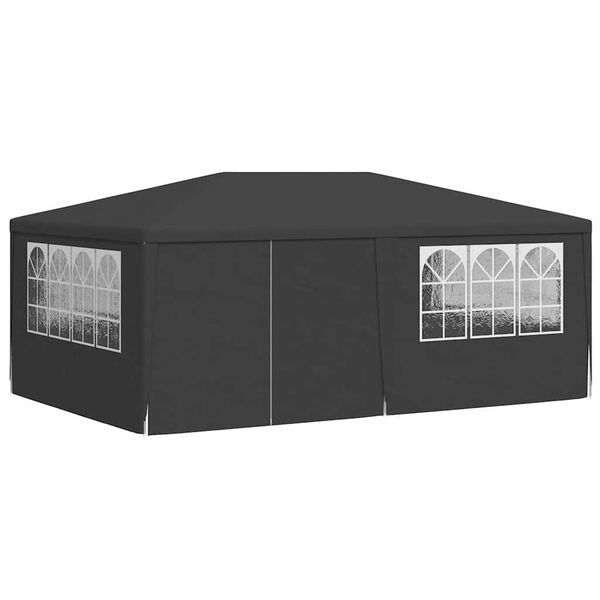 vidaXL Tente de r&eacute;ception et parois lat&eacute;rales 4x6 m Anthracite 90 g/m&sup2;