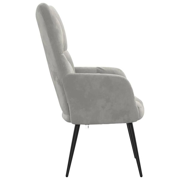 vidaXL Chaise de relaxation Gris clair Velours
