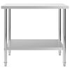 vidaXL Table de travail de cuisine 100x60x85 cm Acier inoxydable