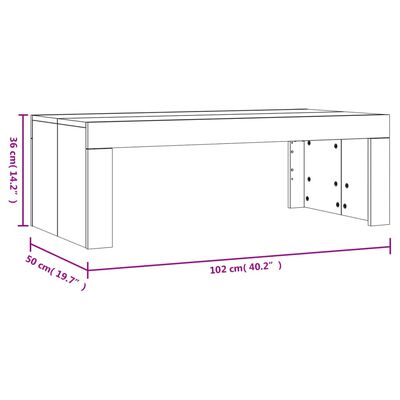 vidaXL Table basse chêne fumé 102x50x36 cm bois d'ingénierie