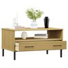 vidaXL Table basse avec pieds en métal Marron 85x50x45 cm Bois OSLO