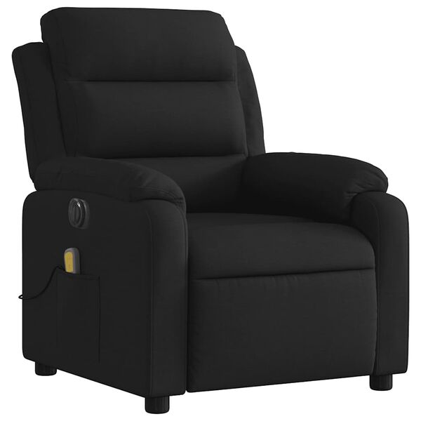 vidaXL Fauteuil inclinable de massage &eacute;lectrique noir tissu