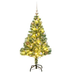 vidaXL Sapin de No&euml;l artificiel 150 LED&boules&neige floqu&eacute;e 120 cm