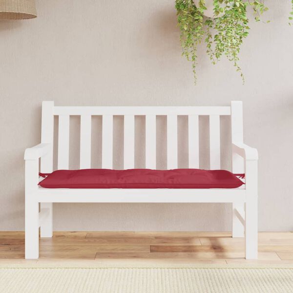 vidaXL Coussin de banc de jardin rouge bordeaux 120x50x7 cm