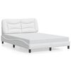vidaXL Cadre de lit sans matelas Hvar blanc 137x190 cm similicuir