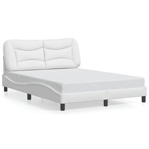 vidaXL Cadre de lit sans matelas Hvar blanc 137x190 cm similicuir
