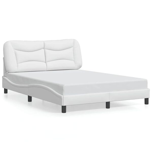 vidaXL Cadre de lit sans matelas Hvar blanc 137x190 cm similicuir