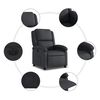 vidaXL Fauteuil inclinable électrique noir cuir véritable