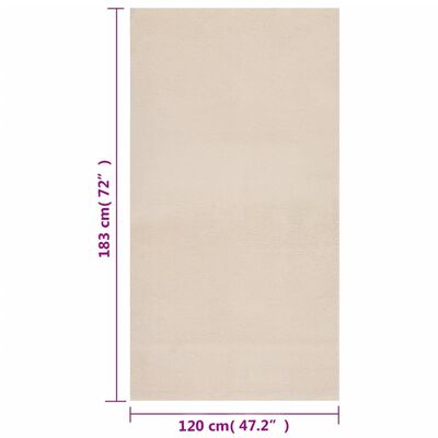 vidaXL Tapis shaggy beige 120x183 cm polyester