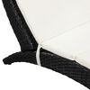 vidaXL Chaise longue pliable avec coussin R&eacute;sine tress&eacute;e Noir