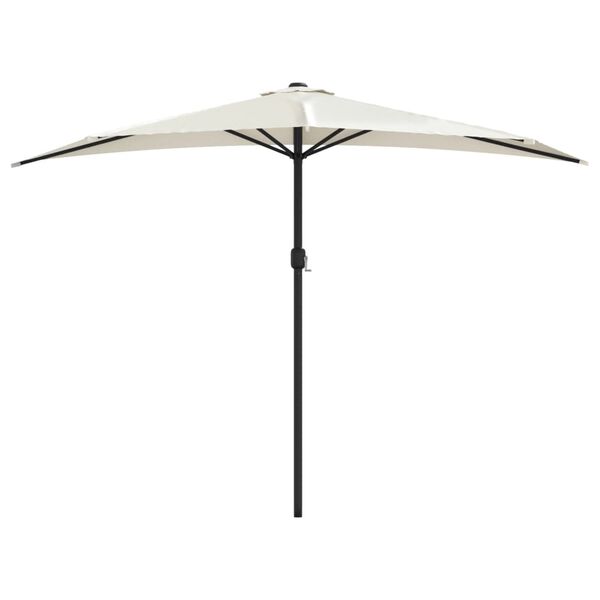 vidaXL Parasol de balcon avec mât en aluminium Sable 300x155 cm Demi