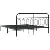 vidaXL Cadre de lit m&eacute;tal sans matelas avec t&ecirc;te de lit noir 193x203cm