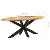 vidaXL Table &agrave; d&icirc;ner ovale 200x100x75 cm Bois de manguier brut