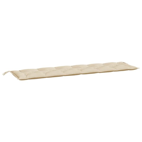 vidaXL Coussins de banc jardin lot de 2 beige 200x50x7 cm tissu Oxford