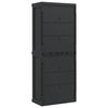 vidaXL Armoire de rangement d'ext&eacute;rieur gris et noir 65x37x165 cm PP
