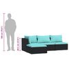 vidaXL Salon de jardin 4 pcs avec coussins Noir R&eacute;sine tress&eacute;e