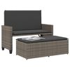 vidaXL Banc de jardin avec coussins et repose-pied gris résine tressée