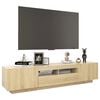vidaXL Meuble TV avec lumi&egrave;res LED Ch&ecirc;ne sonoma 180x35x40 cm