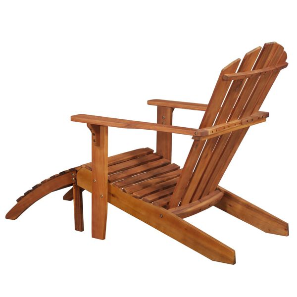 vidaXL Chaise de jardin Adirondack et repose-pied Bois d'acacia massif