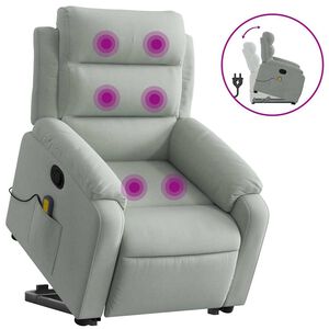 vidaXL Fauteuil inclinable de massage gris clair velours