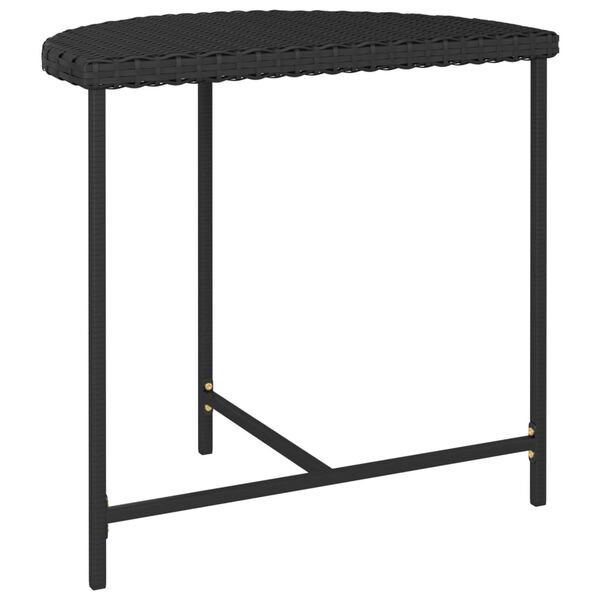 vidaXL Table de jardin Noir 80x50x75 cm R&eacute;sine tress&eacute;e