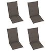 vidaXL Chaises de jardin lot de 4 avec coussins taupe Bois teck solide