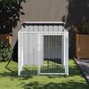 vidaXL Niche pour chien avec enclos Gris clair 110 x 201 x 110 cm Acier galvanis&eacute;