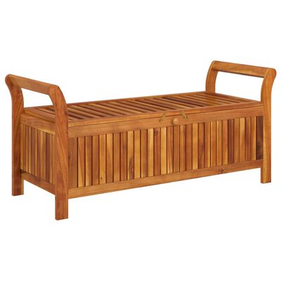 vidaXL Banc de rangement de jardin avec coussin 126 cm Bois d'acacia