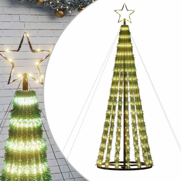 vidaXL Sapin de No&euml;l &agrave; LED 688 LED blanc chaud 300 cm