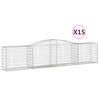 vidaXL Paniers &agrave; gabions arqu&eacute;s 15 pcs 400x50x80/100 cm Fer galvanis&eacute;