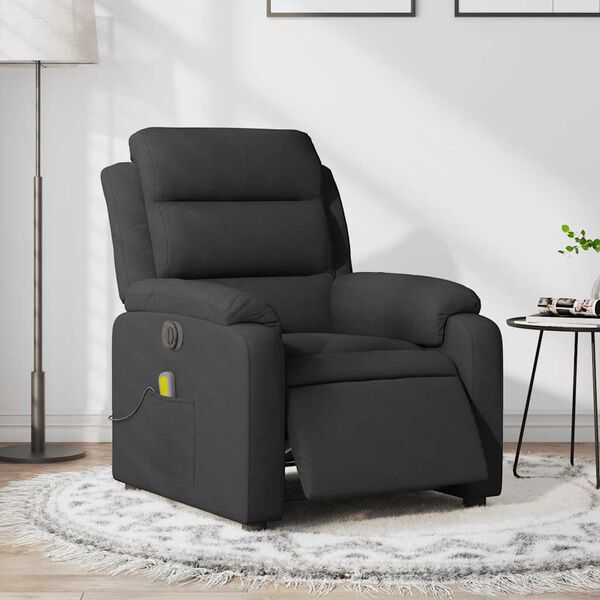 vidaXL Fauteuil inclinable de massage &eacute;lectrique noir tissu
