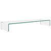 vidaXL Meuble TV/pour moniteur 100x30x13 cm verre transparent