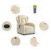 vidaXL Fauteuil de massage inclinable crème tissu