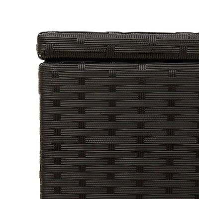 vidaXL Boîte de rangement de jardin noir 291L résine tressée