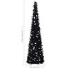 vidaXL Sapin de Noël artificiel escamotable noir 150 cm PET