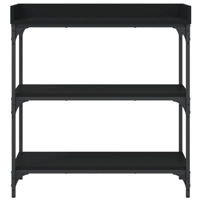 vidaXL Table console avec étagères noir 75x30x80 cm