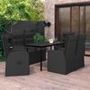 vidaXL Ensemble &agrave; manger de jardin avec coussins 7 pcs Noir