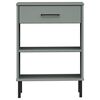 vidaXL Armoire console avec pieds en m&eacute;tal Gris Bois pin massif OSLO