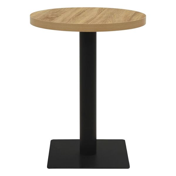vidaXL Table de bistro Couleur ch&ecirc;ne 60 cm MDF et acier
