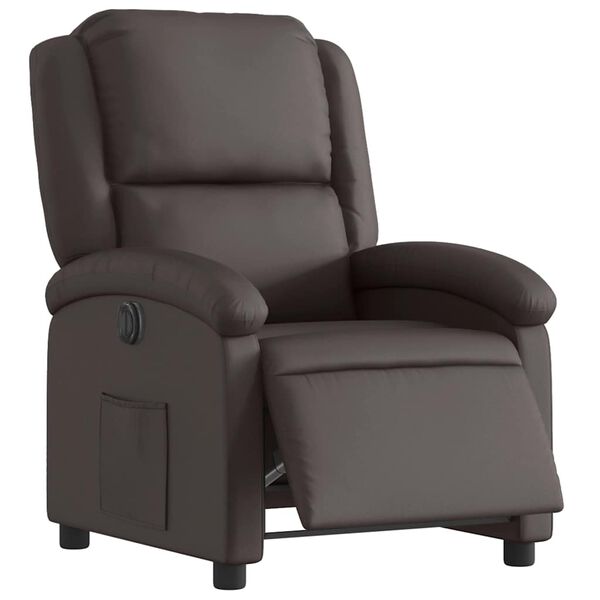 vidaXL Fauteuil inclinable électrique marron cuir véritable