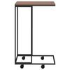 vidaXL Table d'appoint avec roues Noir 40x30x63,5 cm Bois d'ingénierie