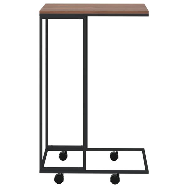 vidaXL Table d'appoint avec roues Noir 40x30x63,5 cm Bois d'ingénierie