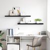 vidaXL &Eacute;tag&egrave;re murale flottante 2 pcs Noir brillant 120x23,5x3,8cm MDF